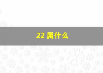 22 属什么